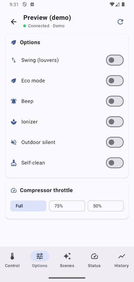 ClimaPilot – Options